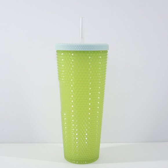 New Starbucks 24 oz/710 mL Green Blue Studded Cold To Go Tumbler w/ Clear Straw - Picture 4 of 8